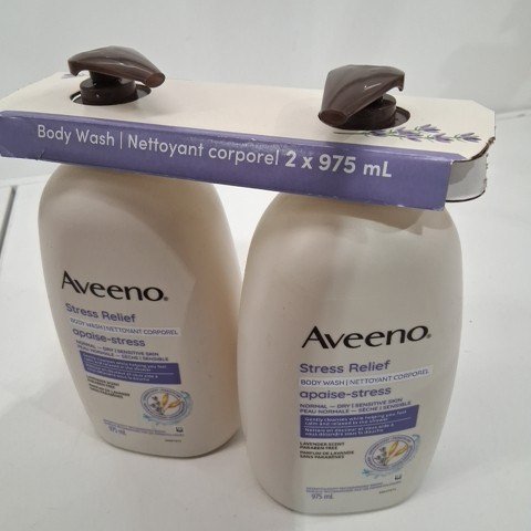 2PK AVEENO STRESS RELIEF BODY WASH - 975 ML/EACH - LAVENDE image 2