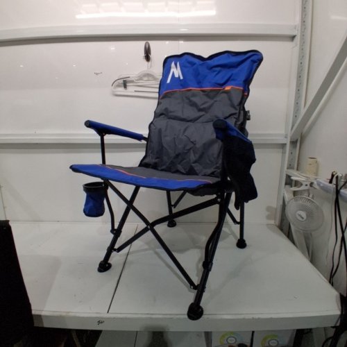 OVERMOUNT CAMPING CHAIR WITH RECLINING BACKREST - 450LBS - BLUE/GREY (MODEL: OHS-OM-HIGH) image 2