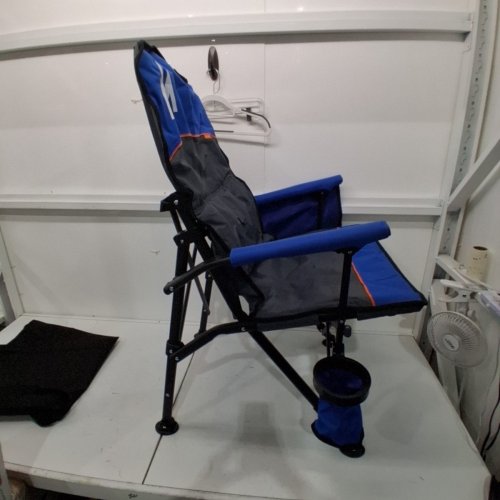 OVERMOUNT CAMPING CHAIR WITH RECLINING BACKREST - 450LBS - BLUE/GREY (MODEL: OHS-OM-HIGH) image 4