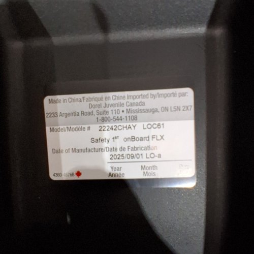 SAFETY 1ST ONBOARD FLX INFANT CAR SEAT 4-35LBS - GREY/BLACK (MODEL:22242CHAY) image 4