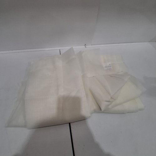 SHEER CURTAIN PANELS WITH ROD POCKET - 8FT X 58" - IVORY image 3