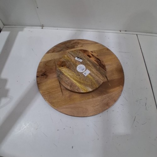 HEARTH & HAND WITH MAGNOLIA WOODEN LAZY SUSAN - 18" - NATURAL BROWN image 4