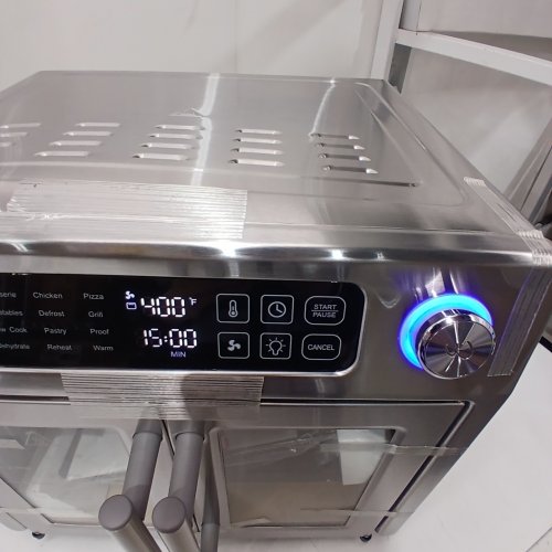 EMERIL LAGASSE STAINLESS STEEL EXTRA LARGE AIR FRYER CONVECTION TOASTER OVEN WITH FRENCH DOORS - 26QT - SILVER (MODEL: FAFO-001) image 3