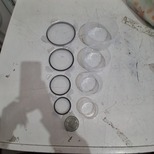 10PC ROUND FOOD STORAGE CONTAINERS - PLASTIC/CLEAR/GREY image 2