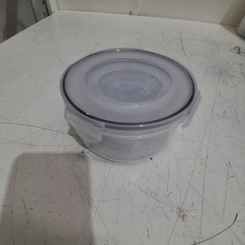 10PC ROUND FOOD STORAGE CONTAINERS - PLASTIC/CLEAR/GREY image 3