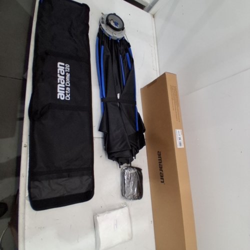 AMARAN OCTA DOME 120 ONE-SNAP SETUP ULTRA-LARGE OCTAGONAL BOWENS MOUNT SOFTBOX- 4FT - BLACK/BLUE image 3