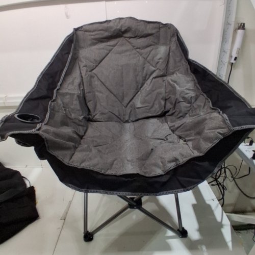 FOLDING CAMPING CHAIR WITH CUP HOLDER - BLACK/GRAY image 2