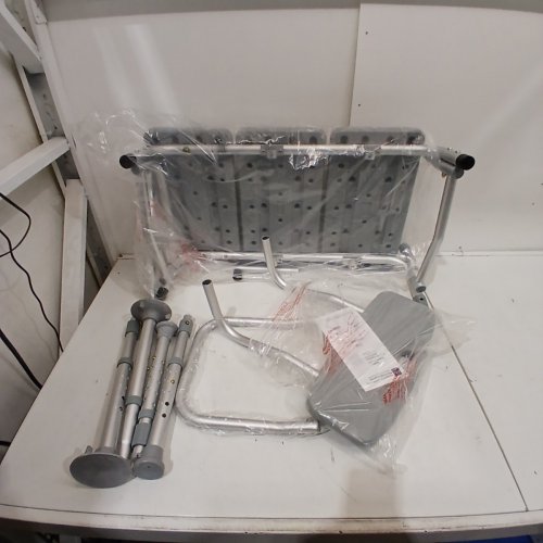 MEDLINE GUARDIAN TRANSFER BENCH WITH BACK & MICROBAN ANTIMICROBIAL TREATMENT - GREY (MODEL: G3-100KBX1) image 2