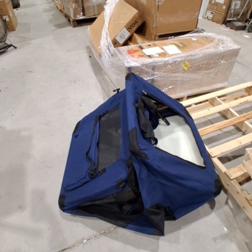 FEANDREA FOLDABLE DOG CARRIER WITH METAL FRAME AND POCKETS - XXXL - 40'' X 27'' - DARK BLUE (MODEL: PDC10Z) image 3