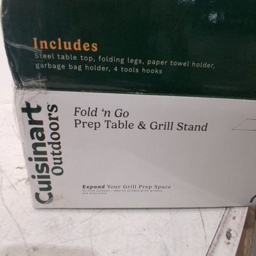 CUISINART FOLD 'N GO OUTDOOR PREP TABLE & GRILL STAND - 24" X 20" X 28" - SILVER/BLACK (MODEL: CPT-2110C) image 4