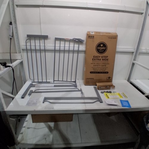 REGALO EASY STEP EXTRA WIDE METAL SAFETY GATE - 30" X 29" - 49" - PLATINUM (MODEL: 1164 EP DS) image 2