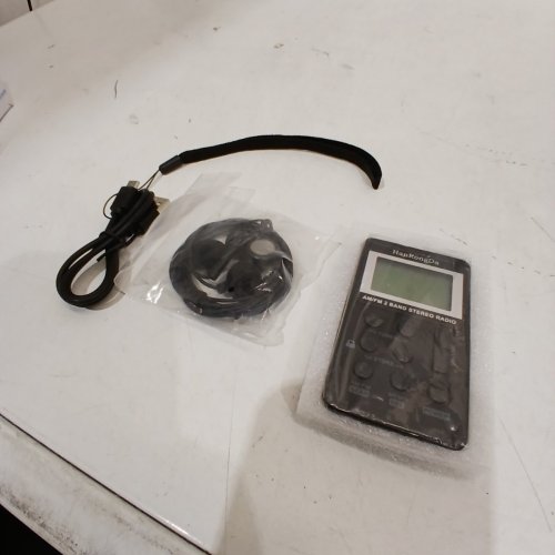 3PC HANRONGDA MINI FM/AM POCKET RADIO - DARK GREY, BLACK (MODEL: HRD-103) image 2