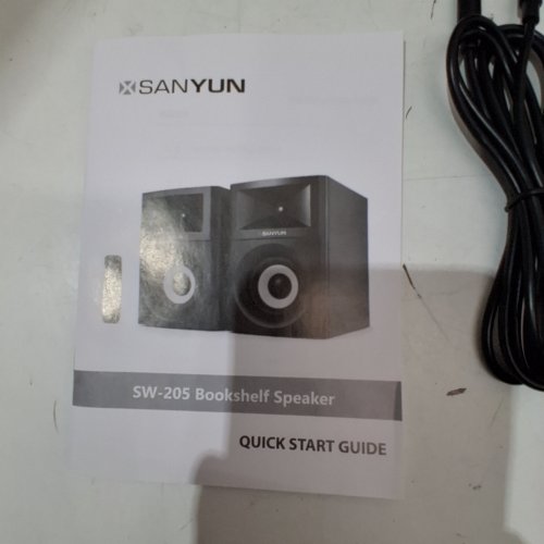 SANYUN 2-WAY POWERED BOOKSHELF SPEAKERS - 4" - BLUETOOTH CONNECTION - 80W - 20KHZ - WOOD GRAIN/BLACK (MODEL: SW205) image 4