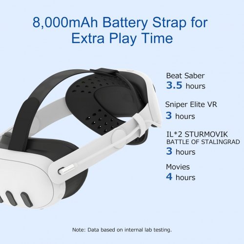 BÚSQUEDA ELITE HEAD STRAP WITH BATTERY COMPATIBLE WITH META QUEST 3 - 8000 MAH 18W (MODEL: Q3Y-8000A) image 2