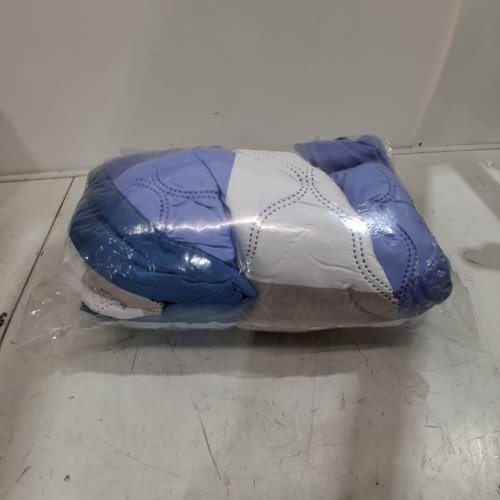 LIGHTWEIGHT SUMMER COMFORTER QUILT - 59" - BLUE/BROWN/WHITE image 4