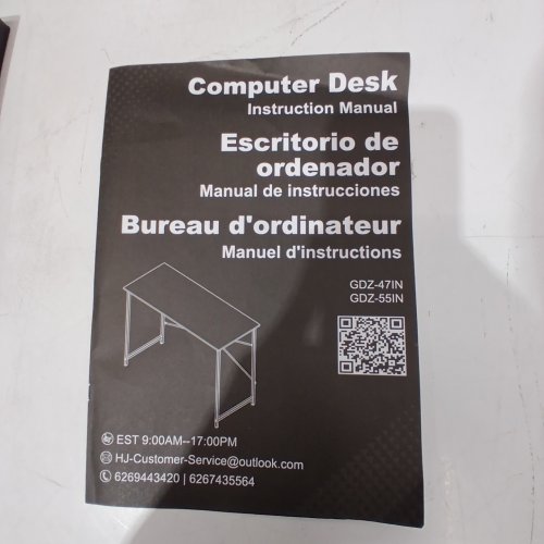 STURDY METAL FRAME COMPUTER DESK - 47" - BLACK (MODEL: GDZ-47IN-BK) image 4