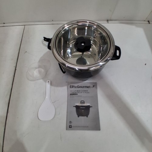 ELITE GOURMET ELECTRIC RICE COOKER/WARMER - 10 CUP CAPACITY - BLACK (MODEL: ERC2010B) image 4