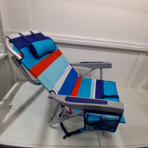 RIO BEACH BACKPACK BEACH CHAIR - 20" X 33" - ORANGE / BLUE (MODEL: 1952275) image 2