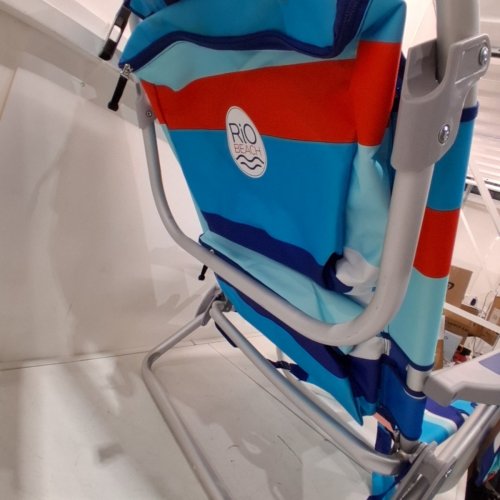RIO BEACH BACKPACK BEACH CHAIR - 20" X 33" - ORANGE / BLUE (MODEL: 1952275) image 4