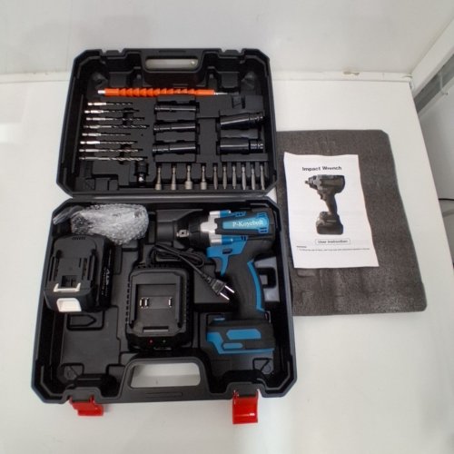 P-KOYEBOLT CORDLESS HIGH TORQUE IMPACT WRENCH KIT WITH 1 BATTERY- 21 V, 2300 RPM - TEAL AND BLACK image 3