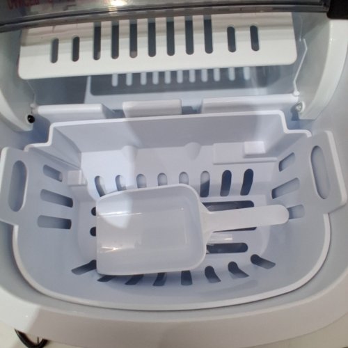 EUHOMY COUNTERTOP ICE MAKER MACHINE WITH HANDLE, BASKET AND SCOOP - MAKES 26LBS PER DAY - STAINLESS STEEL - (MODEL: IM001-BSI-CAEH / IM-06S) image 5
