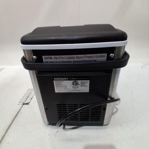 EUHOMY COUNTERTOP ICE MAKER MACHINE WITH HANDLE, BASKET AND SCOOP - MAKES 26LBS PER DAY - STAINLESS STEEL - (MODEL: IM001-BSI-CAEH / IM-06S) image 7