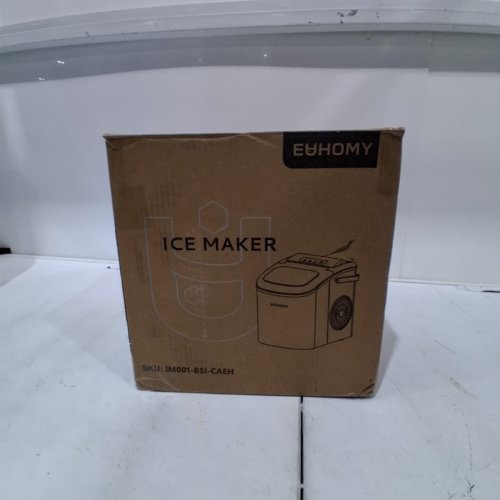 EUHOMY COUNTERTOP ICE MAKER MACHINE WITH HANDLE, BASKET AND SCOOP - MAKES 26LBS PER DAY - STAINLESS STEEL - (MODEL: IM001-BSI-CAEH / IM-06S) image 8