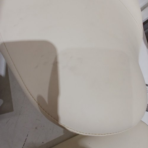 ERGONOMIC SADDLE STOOL WITH BACK SUPPORT - 19" TO 27" HEIGHT - WHITE/SILVER image 3