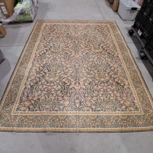 DADASGK WASHABLE RETRO DISTRESSED FLORAL STYLE AREA RUG - 8FT X 10FT - BROWN/GOLD image 2