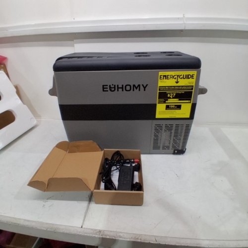 EUHOMY PORTABLE ELECTRIC COOLER WITH CAR PLUG - 47QT - GREY/BLACK (MODEL: ‎CF001-45GR-CAEH) image 3