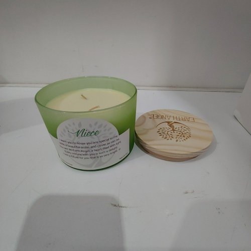 EARTH ANGEL NIECE SCENTED SOY CANDLE - 12 OZ - VANILLA - GREEN image 2