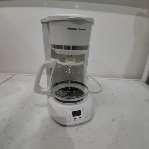 HAMILTON BEACH 12-CUP DIGITAL CLOCK COFFEE MAKER - WHITE - (MODEL: 43871) image 3