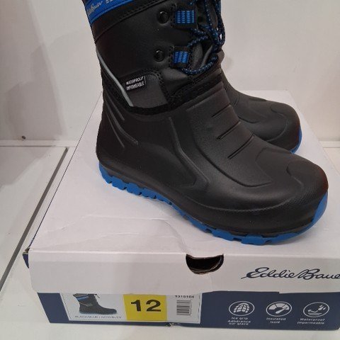 BOY'S EDDIE BAUER INSULATED WINTER BOOTS - 12 - BLUE/BLACK (STYLE: 1315104) image 2