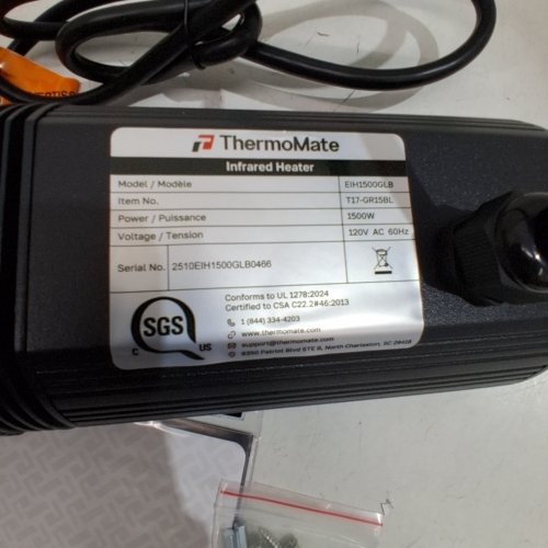 THERMOMATE OUTDOOR HEATER -1500W - BLACK - (MODEL: EIH1500B) image 4