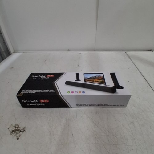 2PC DETACHABLE 3D WIRELESS HOME THEATRE MINI SOUNDBARS - 9' - BLACK (MODEL: BS-36) image 6