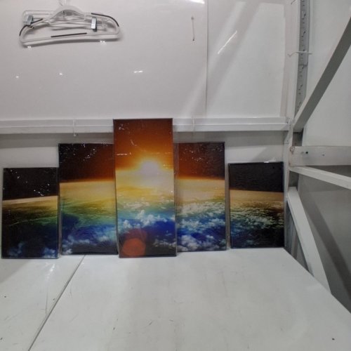 5PC PYRADECOR LARGE MODERN CANVAS WALL PANELS - ASSORTED SIZES - THE EARTH image 2