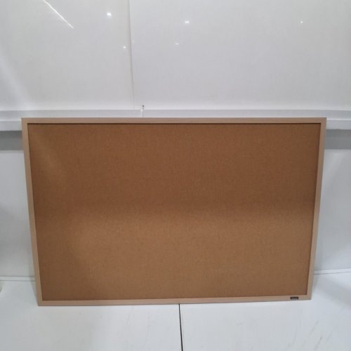 QUARTET CORK BULLETIN BOARD - 35" X 23" - WOOD/BROWN image 2