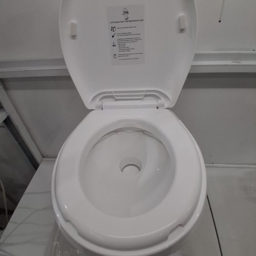 GRAVITY FLUSH TOILET FOOT PEDAL FLUSH FOR MOTORHOME CARAVAN TRAVEL - WHITE (MODEL:CHH-3702T) image 3