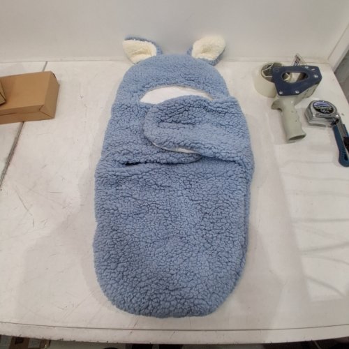 BABY BUNNY WRAP SWADDLE BLANKET - NEWBORN - BLUE image 2