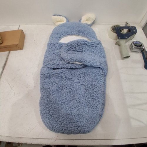 BABY BUNNY WRAP SWADDLE BLANKET - NEWBORN - BLUE image 3