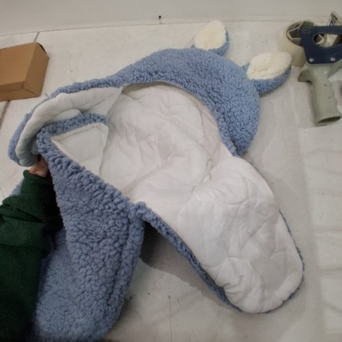BABY BUNNY WRAP SWADDLE BLANKET - NEWBORN - BLUE image 4