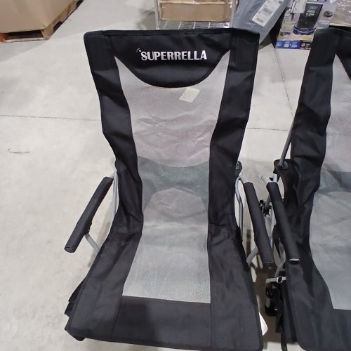 2PK SUPERRELLA FOLDING BEACH CHAIRS - BLACK AND GRAY image 3