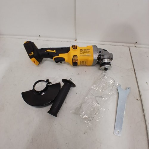 RUEQIOR CORDLESS ANGLE GRINDER - USES 20V DEWALT BATTERIES - 1000RPM 4.5" - YELLOW/BLACK image 2