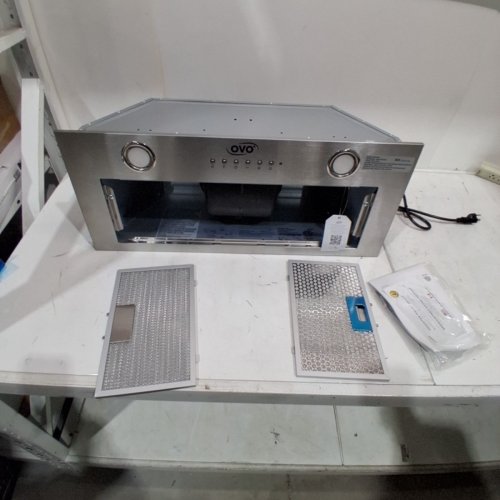 OVO STAINLESS STEEL TWO FILTER 5-SPEED EXHAUST FAN AUTO SHUT-OFF BUILT-IN RANGE HOOD VENT - 28" - SILVER (MODEL: OV-3001) image 3