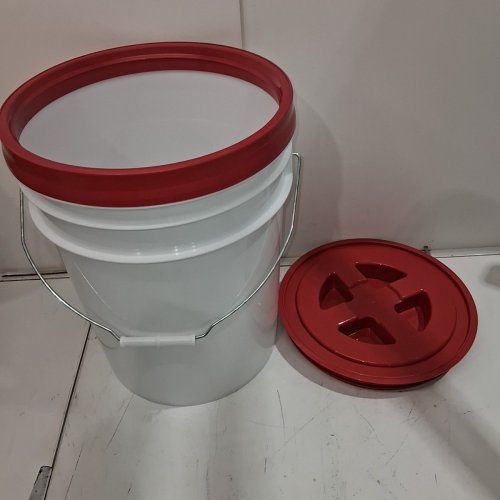 72 HRS READY SEAL LID WITH BUCKET FOR DRY FOOD STORAGE - 12" LID/ 5 GAL BUCKET - RED / WHITE (MODEL: GSL-014) image 2