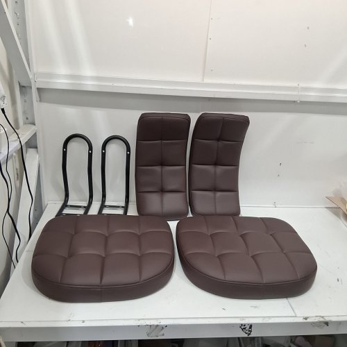 2PK FURNILIVING FAUX LEATHER UPHOLSTERED SWIVEL BAR STOOLS - BROWN (MODEL: fl0726) image 3