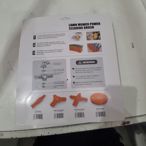 LAWN MOWER POWER CLEANING BRUSH - 10" - ORANGE AND BLUE image 3