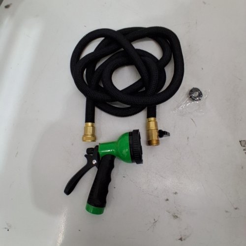 JOEYS GARDEN 3/4" EXPANDABLE GARDEN HOSE WITH 8-PATTERN NOZZLE - 25FT - BLACK/GREEN (MODEL: JB25) image 2