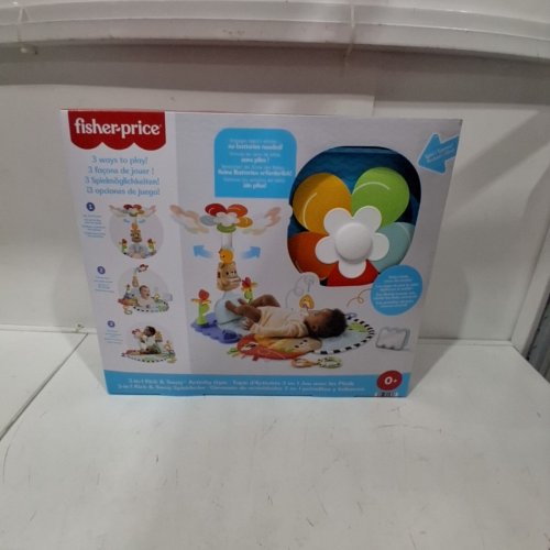FISHER-PRICE 3-IN-1 KICK & SWAY GYM BABY PLAYMAT AND SENSORY ACTIVITY TOYS - AGES 0+ - MULTICOLORED (MODEL: HYR60/JMT98 ) image 5