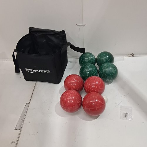 AMAZONBASICS BOCCE BALL SET WITH SOFT CARRY CASE - 100MM - RED/GREEN image 2